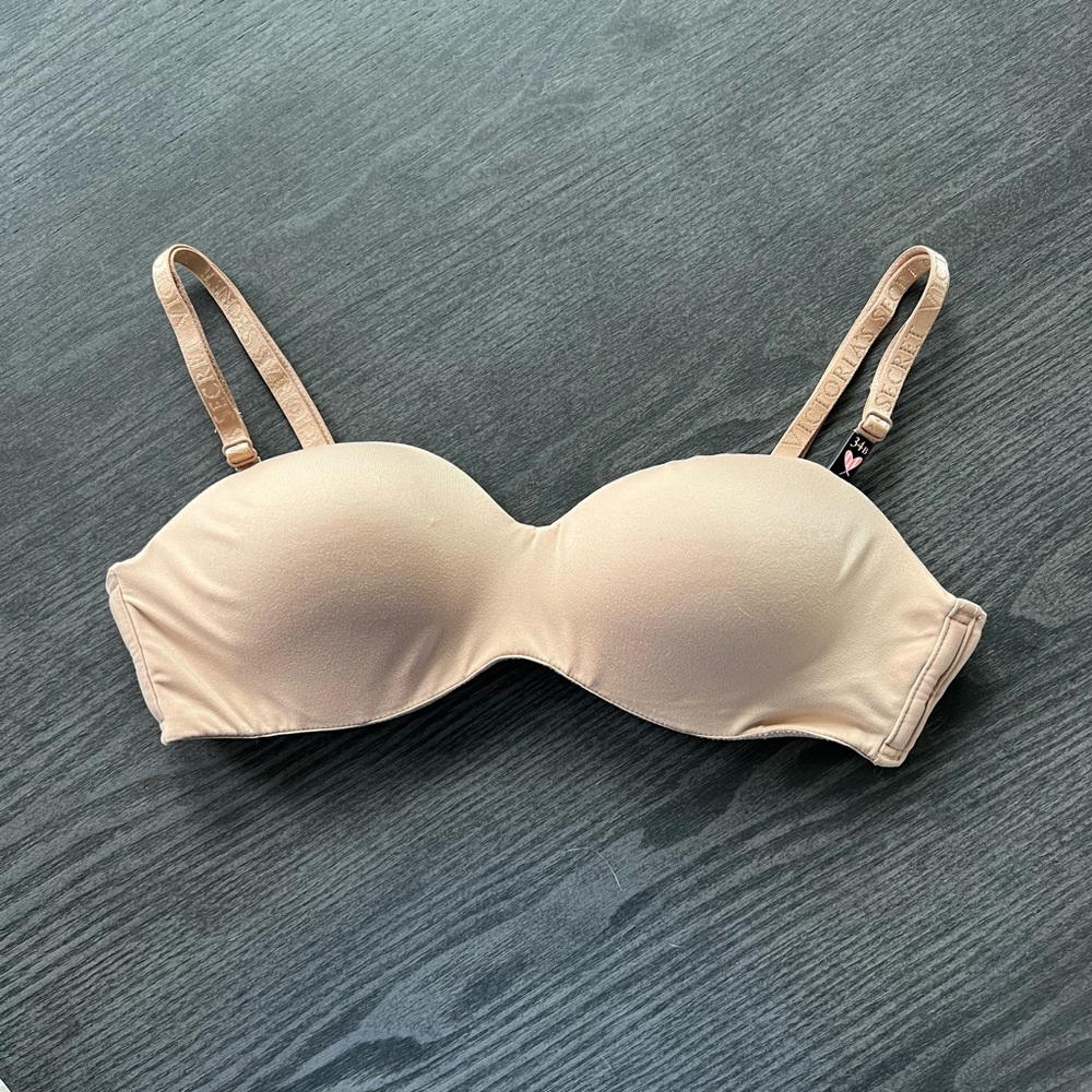 Victoria’s Secret Tan Strapless Bra (34B) - Underwires removed